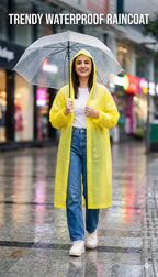 Waterproof Hooded Raincoat – Universal Fit for the Whole Family | Yellow, 1 Pc