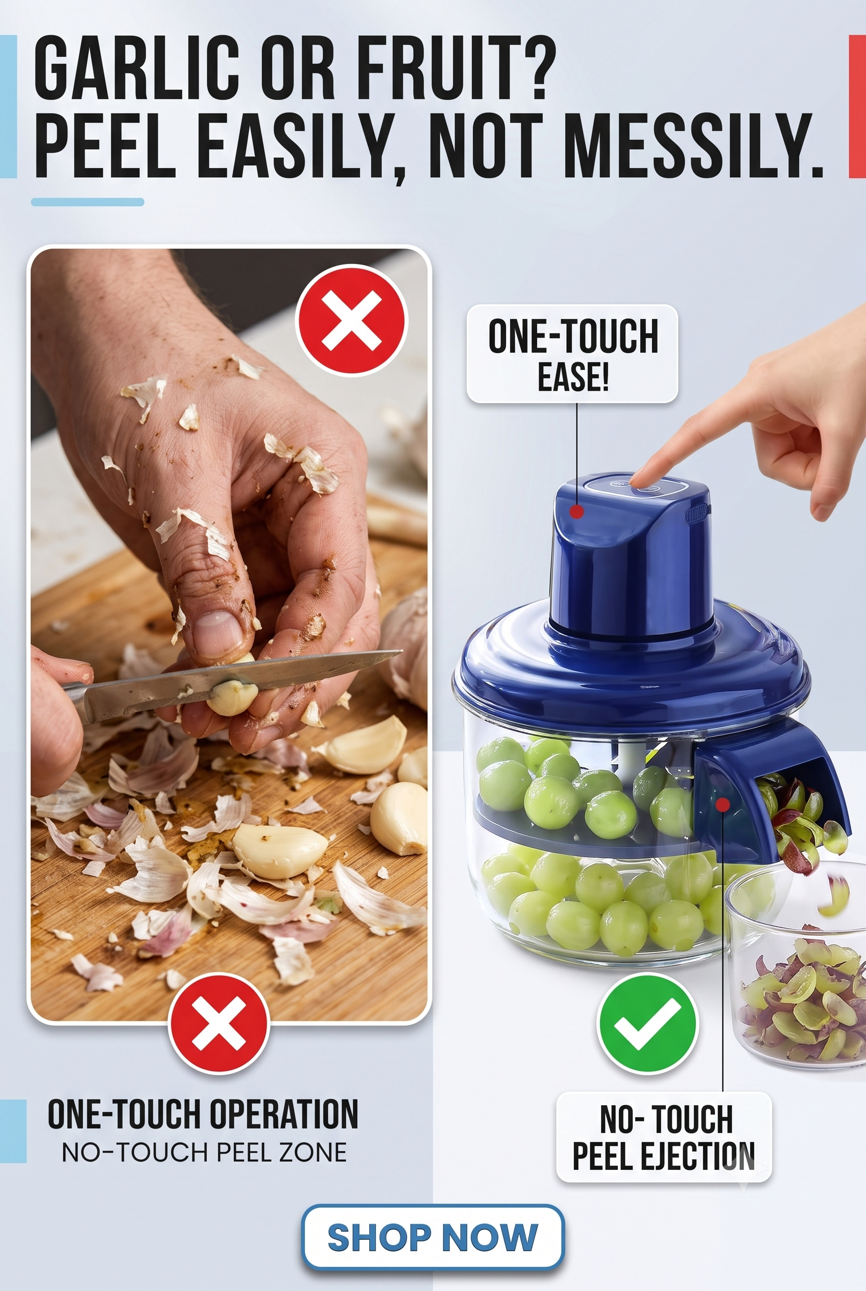 Automatic Garlic Peeler – Peel Garlic in 10 Seconds, USB Rechargeable & Cordless