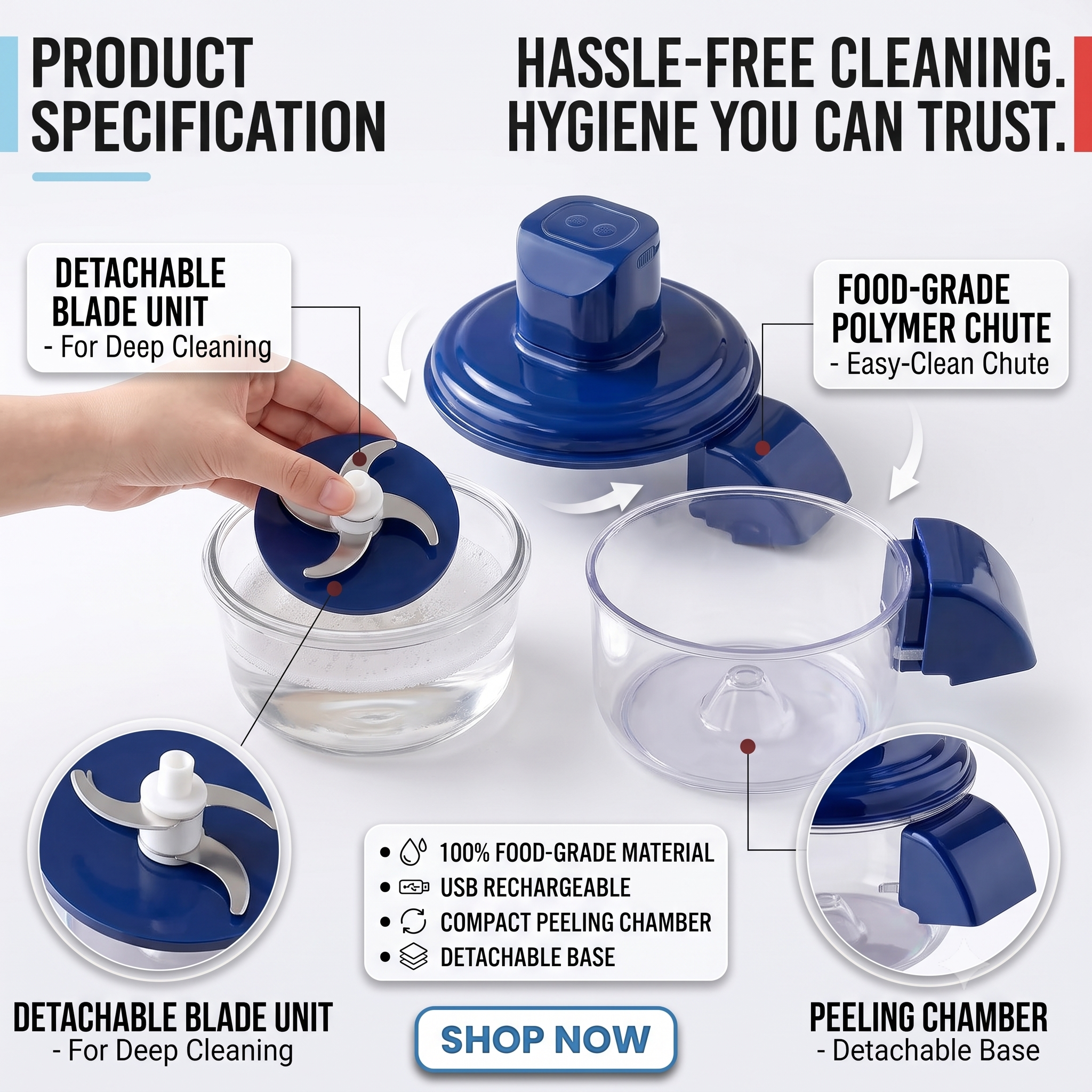 Automatic Garlic Peeler – Peel Garlic in 10 Seconds, USB Rechargeable & Cordless